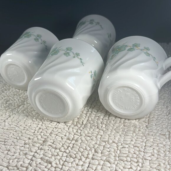 Set of 4 Vintage Corning Corelle CALLAWAY Pattern Swirl Style Coffee Cups - Picture 8 of 8